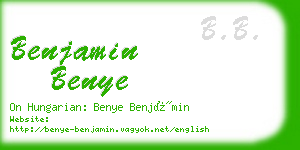 benjamin benye business card